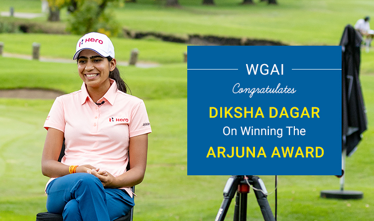 Diksha Dagar getting Arjuna Award.