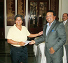 Ms. Rani Sonti Received her cheque