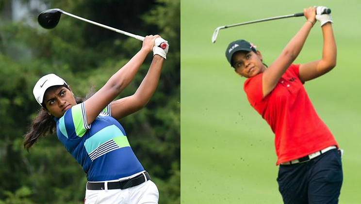 Asmitha Sathish and Vani Kapoor playing golf