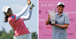 Pranavi Urs in action and Shannon Tan, winner of the inaugural Trust Singapore Ladies Masters at tthe Laguna National