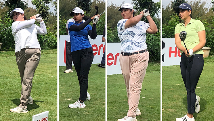 The co leaders - from left Amandeep Drall, Ananya Garg, Khushi Khanijau and amateur Mannat Brar