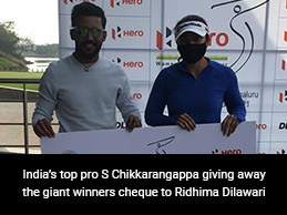Ridhima Dilawari with her winning cheque