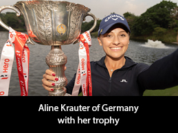 Aline Krauter of Germany with her trophy